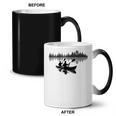 Canoe Silhouette Forest Lake Reflection Coffee Color Changing Mug, trending gift