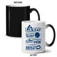 Eat Sleep Swimming Repeat Swimming Coffee Color Changing Mug, trending gift Eat Sleep Swimming Repeat Swimming Coffee Color Changing Mug, trending gift