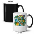 Green Sea Turtle Surfs Past a Canoe Paddle Sleeveless Coffee Color Changing Mug, trending gift