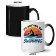 I'd Rather Be Swimming Retro Swim Swimmer Coffee Color Changing Mug, trending gift I'd Rather Be Swimming Retro Swim Swimmer Coffee Color Changing Mug, trending gift