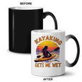 Kayaking Gets Me Wet Kayak Paddling Canoe Adult Joke Sleeveless Coffee Color Changing Mug, trending gift