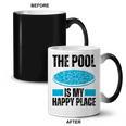 The Pool Is My Happy Place Swimming For Swimmer Coffee Color Changing Mug, trending gift The Pool Is My Happy Place Swimming For Swimmer Coffee Color Changing Mug, trending gift