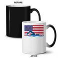 USA Flag Swimmer Swimming Sport Athlete Swim Swimming Coffee Color Changing Mug, trending gift USA Flag Swimmer Swimming Sport Athlete Swim Swimming Coffee Color Changing Mug, trending gift