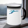 Blue Water Swimming In Freestyle Stroke Coffee Color Changing Mug