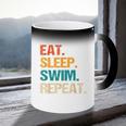 Eat Sleep Swim Repeat Pool Swimmer Water Polo Swimming Coffee Color Changing Mug Eat Sleep Swim Repeat Pool Swimmer Water Polo Swimming Coffee Color Changing Mug
