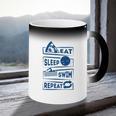 Eat Sleep Swimming Repeat Swimming Coffee Color Changing Mug Eat Sleep Swimming Repeat Swimming Coffee Color Changing Mug