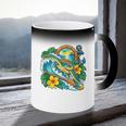 Green Sea Turtle Surfs Past a Canoe Paddle Sleeveless Coffee Color Changing Mug