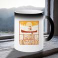 Lake Ontario Canoe Fishing Light House Sunset Retro Raglan Baseball Tee Coffee Color Changing Mug