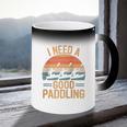 I Need A Good Paddling Retro Sunset Canoe Raglan Baseball Tee Coffee Color Changing Mug