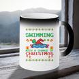 Swimming Christmas Party Swim Swimmer Christmas Ugly Style Coffee Color Changing Mug