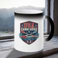 USA Canoe Kayak Paddling American Flag Emblem Coffee Color Changing Mug