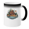 Bigfoot Kayak Paddling Lake Canoe Bigfoot Sasquatch Kayaking Coffee Color Changing Mug