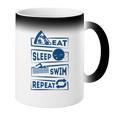 Eat Sleep Swimming Repeat Swimming Coffee Color Changing Mug Eat Sleep Swimming Repeat Swimming Coffee Color Changing Mug