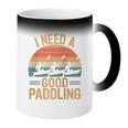 I Need A Good Paddling Retro Sunset Canoe Raglan Baseball Tee Coffee Color Changing Mug
