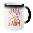 Peace Love Swim Swimming Tie Dye Swimmer Swimming Swim Team Coffee Color Changing Mug Peace Love Swim Swimming Tie Dye Swimmer Swimming Swim Team Coffee Color Changing Mug