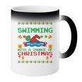 Swimming Christmas Party Swim Swimmer Christmas Ugly Style Coffee Color Changing Mug