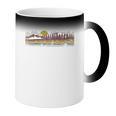 Trendy Canoe Silhouette Colourful Landscape Raglan Baseball Tee Coffee Color Changing Mug