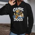 Canoe Dogs Golden Retriever Paddling Graphic Zip Up Hoodie