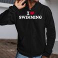 I Love Swimming Zip Up Hoodie