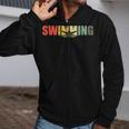 Retro Swimming Vintage Swimming Swimmer Zip Up Hoodie