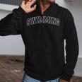 Swimming Athletic Lettering Swimmer Coach Zip Up Hoodie Swimming Athletic Lettering Swimmer Coach Zip Up Hoodie