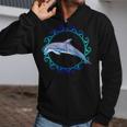 Swimming Dolphin Maori Sun Tribal Waves 2-Sided Zip Up Hoodie