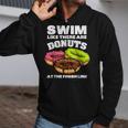 Swimming Donut Men Women Swimmer Sports Athlete Zip Up Hoodie