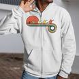 Canoe Retro Vintage Sunset Rainbow Raglan Baseball Tee Zip Up Hoodie