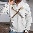 Canoeing Canoe Paddle Paddling Retro Line Art Raglan Baseball Tee Zip Up Hoodie