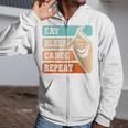 Eat Sleep Canoe Repeat Vintage Canoeing Canoeist Men Boys Raglan Baseball Tee Zip Up Hoodie