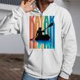 Kayaking Kayak Retro Art Canoe Raglan Baseball Tee Zip Up Hoodie
