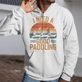 I Need A Good Paddling Retro Sunset Canoe Raglan Baseball Tee Zip Up Hoodie