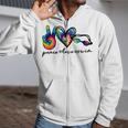 Peace Love Swim Tie Dye Swimmer Swimming Summer Trip Zip Up Hoodie