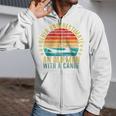 Never Underestimate An Old Man With a Canoe Retro Raglan Baseball Tee Zip Up Hoodie
