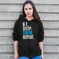 67 Sleep Swim Repeat Swimming Swimmer 67 Meme Zip Up Hoodie