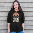 Eat Sleep Swim Repeat Swimmer Swimming Zip Up Hoodie Eat Sleep Swim Repeat Swimmer Swimming Zip Up Hoodie