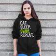Eat Sleep Swim Repeat Swimming Swimmer Cool Zip Up Hoodie