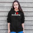 I LOVE HEART SWIMMING Zip Up Hoodie