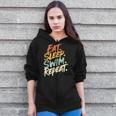 Swimmer Eat Sleep Swim Repeat I Swimming Zip Up Hoodie