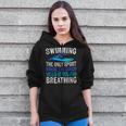 Swimming Only Sport Where The Coach Swimmer Swim Team Zip Up Hoodie