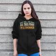 Swimming Swimmer Eating Swim Zip Up Hoodie
