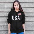 USA Flag Swim Swimming Sport Practice Equipment Men Women Zip Up Hoodie