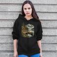 Women's Lakeside Canoe Cabin Escape Scene Zip Up Hoodie