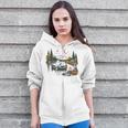 Canoe Ghost Camping Ghost Lake Halloween Spooky Fall Camping Zip Up Hoodie