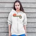 Canoe Retro Vintage Sunset Rainbow Raglan Baseball Tee Zip Up Hoodie