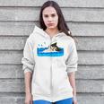 Cat Swimming Pool Zip Up Hoodie Cat Swimming Pool Zip Up Hoodie