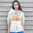 Eat Sleep Canoe Repeat Vintage Canoeing Canoeist Men Boys Raglan Baseball Tee Zip Up Hoodie