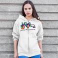 Peace Love Swim Tie Dye Swimmer Swimming Summer Trip Zip Up Hoodie
