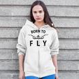 Swimmer Swim Team Born To Fly Butterfly Stroke Swimming Zip Up Hoodie