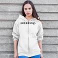 Swimming Enthusiast Minimalist Water Sports Zip Up Hoodie
